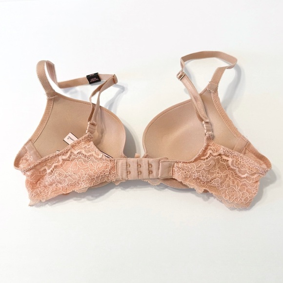 Victoria’s Secret natural nude tan satin lace dream angels push-up bra - Picture 2 of 4